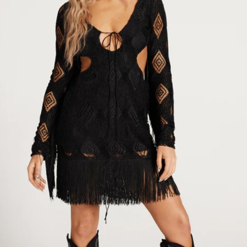 For Love And Lemons Black Backless Dress